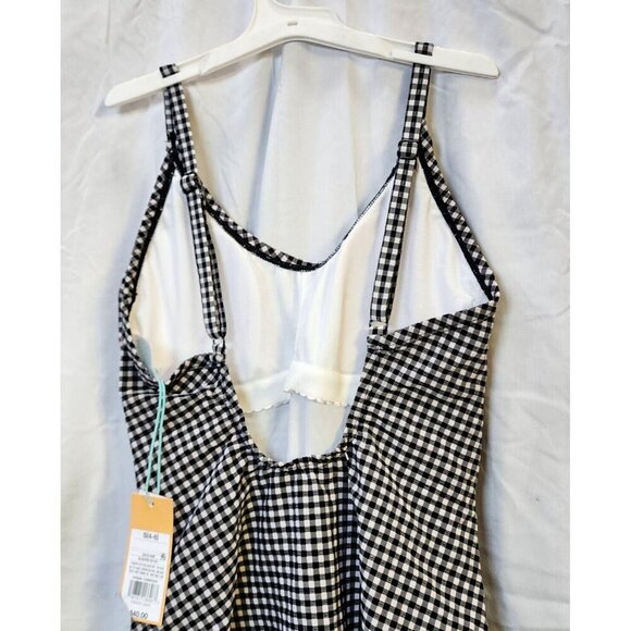 New Kona Sol Women's Black & White Check Round-Neck One-Piece Swimsuit Size S - Picture 5 of 5